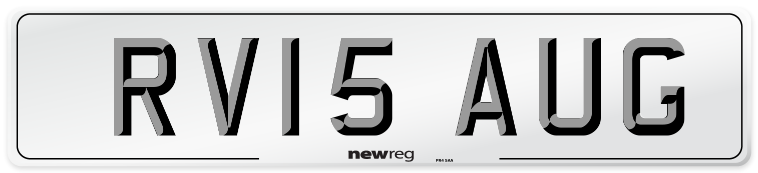 RV15 AUG Number Plate from New Reg